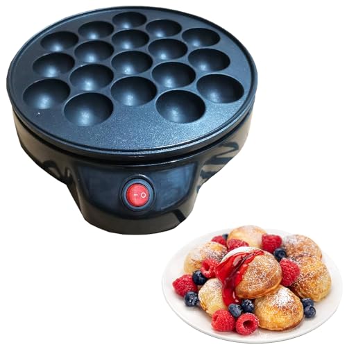 Ebelskiver Maker - Electric Non-stick Baker for Making Takoyaki Ebelskiver plus Octopus Balls, Aebleskivers, Donut Holes and Cake Pops, Unique Danish Pancakes, Unique Dessert Treat or Baking Gift