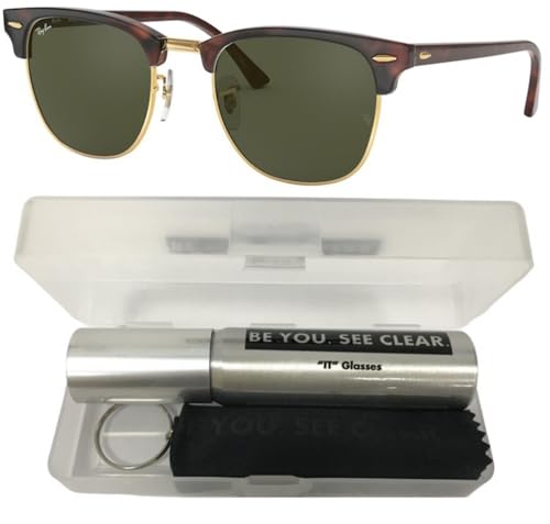 Ray-Ban RB3016F Sunglasses Bundle: RB 3016F CLUBMASTER W0366 Mock Tortoise On Arista Asian fit and Eyewear Cleaning Kit2