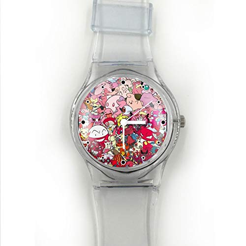 Preisvergleich Produktbild LINJIA Pokemon Uhr Transparente Damen Kunststoffuhr Pokemon Einfache Transparente PVC Uhr