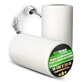 ToolSpace Bande Placo 15 cm x 20 m   Ruban de Fibre Verre avec Toile pour Plaques Plâtre   Vande Fibree Auto Adhésif pour Joint Fissure Mur   Tissu Grillagée pour Fissure Réparation Trous Enduit