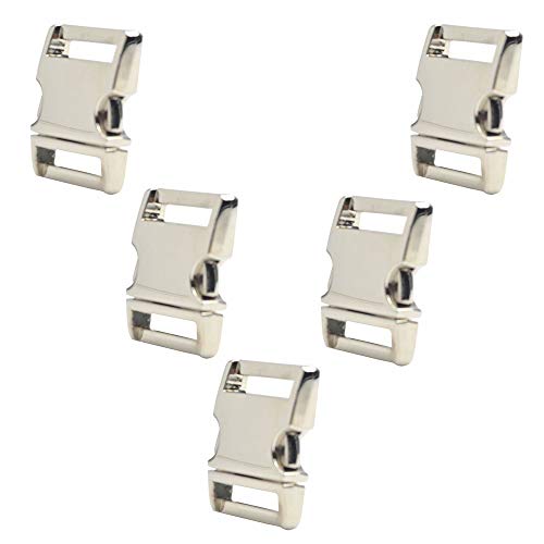 1-Inch Silver Color Heavy Duty Metal Side Release Buckles (Pack of 5Pcs) by DGQ