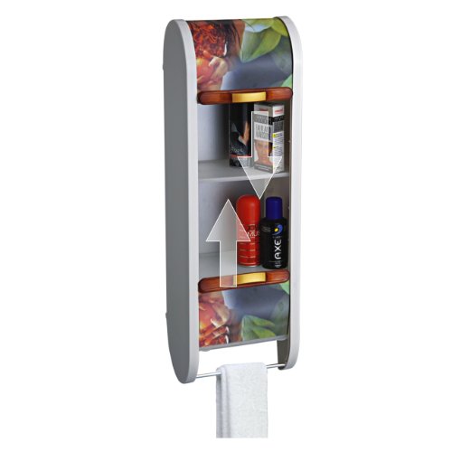 Image of CIPLA PLAST Roll Top Frosty Cabinet | Slim Cabinet for Corner | Storage Organizer | for Living Room | Slim Multipurpose Storage Rack | BRC-706F, White