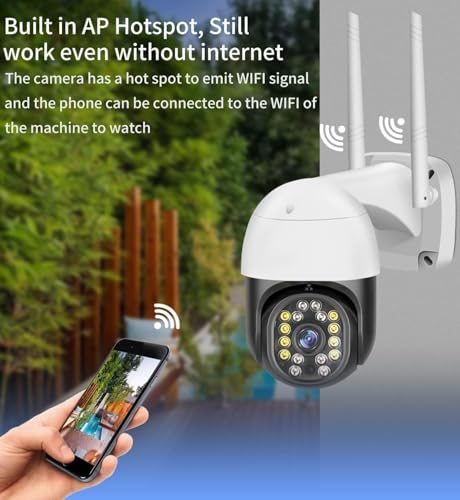 Image of DDLC 5MP WiFi PTZ Security Camera for Home Outdoor | Full HD | 360 Rotation | Color Night Vision | Motion Detection | Two Way Audio | Wireless Home CCTV with Mobile App V380 Pro (Black PTZ)