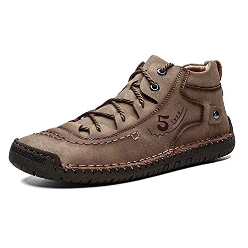 Yu Li Men's Leather Casual Boots Driving Walking Work Outdoor Lace Up Shoes - Main Image