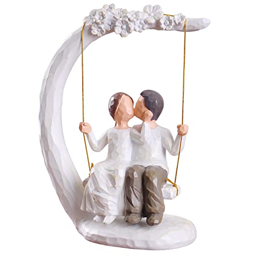 Ibwell Romantic Couple Figurines In Love Wife Gifts From Husband Hand Painted Sweet Couple Gift For Valentine's Day, Wedding Anniversary, Weddings - 9 Inch #TOP9