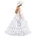 BARWA Princess Evening Party Clothes Wears White Dress with Hat Outfit Set for 11.5 Inch Girl Doll Xmas Gift