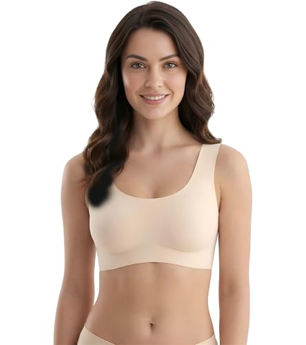 Image of DClub Comfort Revolution Seamless Bra -Easy lite Full-Coverage Wireless Everyday Bra with Soft Comfort with Removable Pad.
