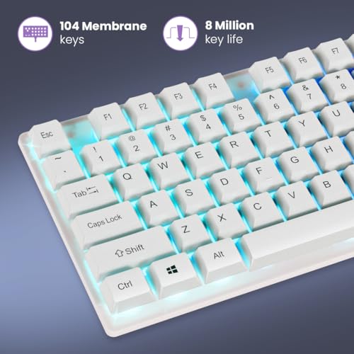 Lapcare Rapido Wired Gaming Keyboard and Mouse Combo, White - Image 4