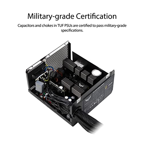 TUF Gaming 650W Bronze Alimentatore, Certificato 80+ Bronze, PCIe, SATA, Ventole Axial Tech con Cuscinetti a Doppia Corona, Rivestimento Prottetivo del PCB, Tecnologia 0dB, Nero, TUF-GAMING-650B - Alimentatore - Immagine 1
