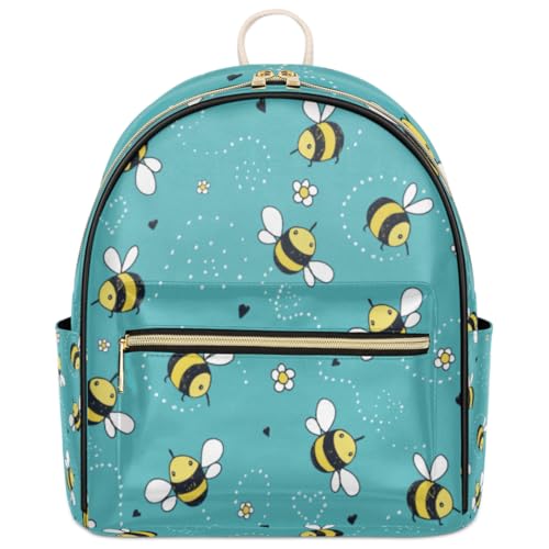 Sac à dos tendance femme en cuir imprimé abeilles TropicalLife 9L