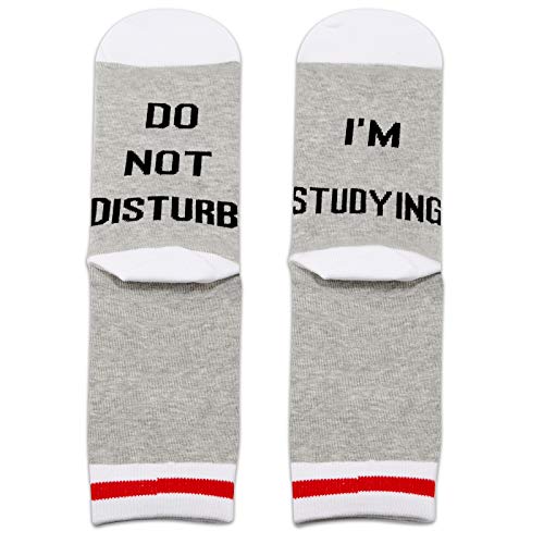 PXTIDY 2 Pairs Do Not Disturb I'm Studying Novelty Socks - Bookworm Gift for Student Reading Lover3