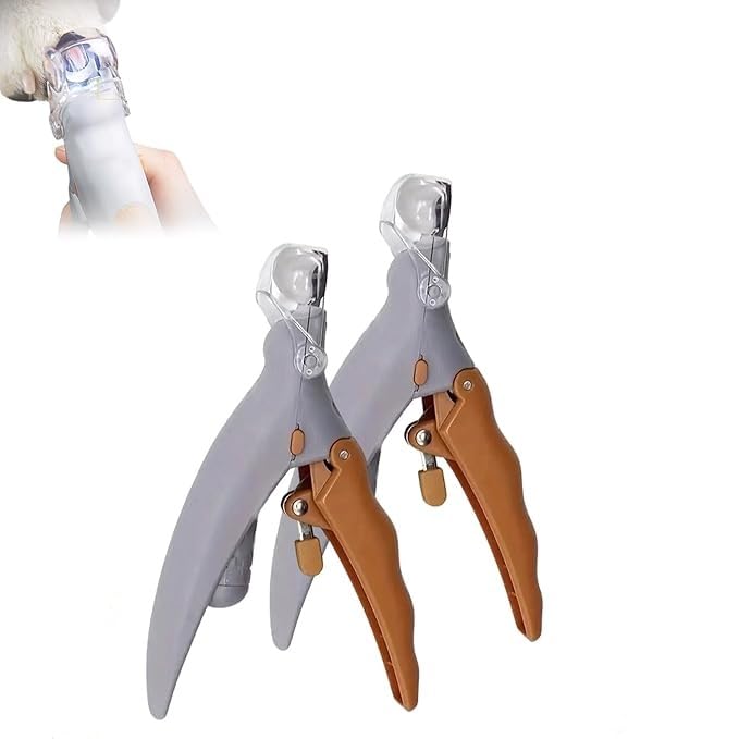 Eunmsi Pawthentic Nail Trimmer, Preciseclip LED + Magnifying Glass Pet Nail Trimmer, with Light,Precise Pet Nail Clippers,for Clean Trim,for Both Cats & Dogs (2 pcs)