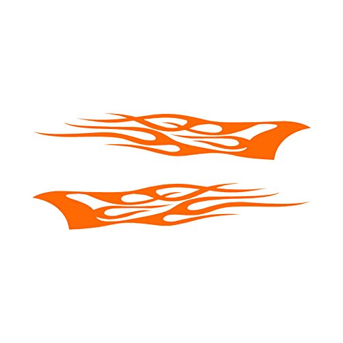 Southern Decalz Pair of Tribal Flames - Vinyl Decal Sticker - 12" x 5" - Orange