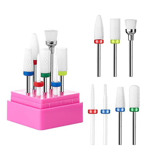 Makartt Ceramic Nail Drill Bit Set 7PCS 3/32'...