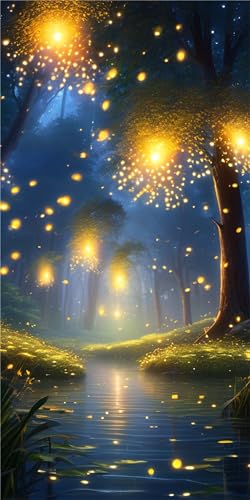 Diamond Painting Grand Format Forêts de lucioles 70x140cm S-7395 Kit Complet Broderie Diamant 5D