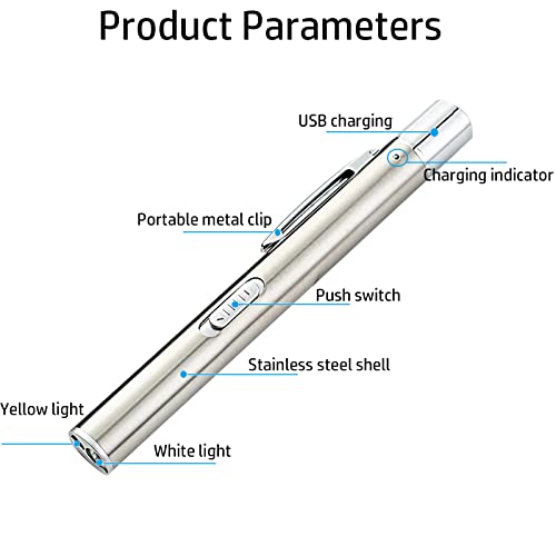 Yuentoen Pen Light Flashlight, Usb Rechargeable Led Mini Flashlight With Stainless Steel Clip For Home Camping Outdoor And Emergency #TOP2