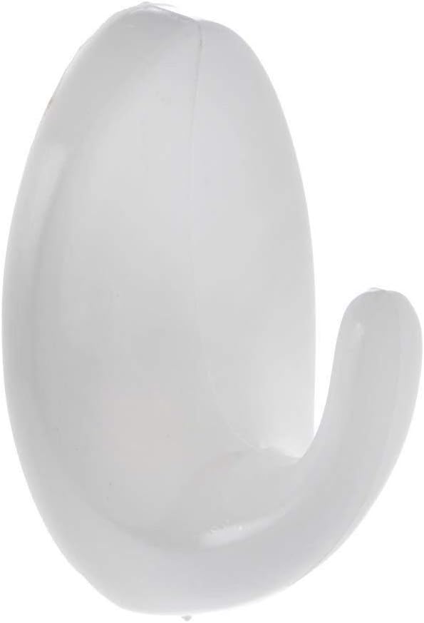 Squizzas Star Pack Set of 4 Small Oval White Self Adhesive Plastic Hooks, 4 St. / S