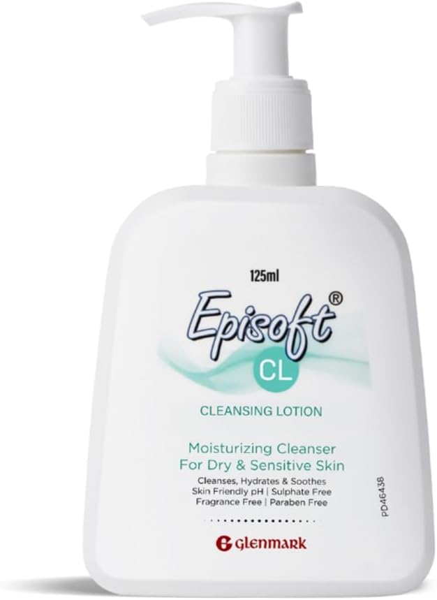 Episoft Cleanser For Dry & Sensitive Skin Type | Daily Gentle Face Cleanser For Men & Women | Fragrance free | Dermatologist Prescribed | 125ml