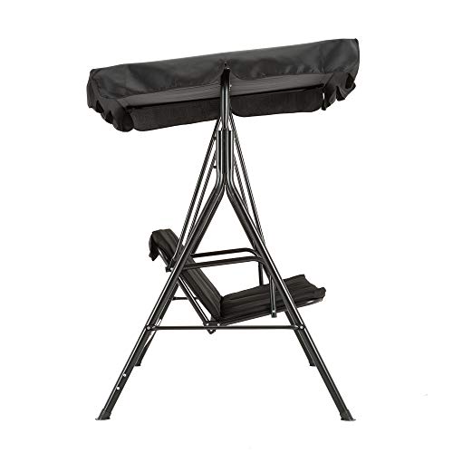 MCombo 3-Sitzer Hollywoodschaukel Gartenschaukel Gartenliege Schaukelbank 8003 (Schwarz) - 8