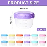 YuLiMirich 12 Stück Kleine Gefrierdosen mit Deckel Plastik, 50ml Auslaufsichere Vorratsdosen, Kleine Dosen zum Einfrieren, Gefrierbehälter für Snacks, Saucen – Ansicht 2