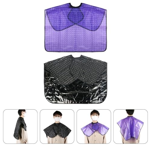 Set de 2 capas impermeables para peluquería GALPADA negro y púrpura miniatura 5