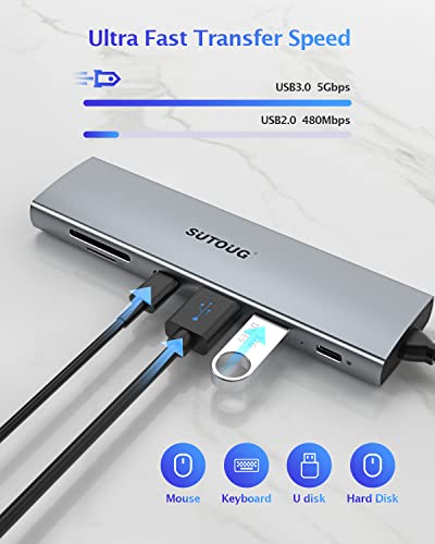 Docking Station, 7 in 1 USB C Hub with HDMI 4K@30hz Output100W Type C Charging Port - image 4