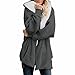 Neoucdy Fleecejacke Frauen mit Kapuze, Damen Trendy Winter Fleecejacke Oversized Kapuzenmantel Lose Sweater Outwear, Z1-dark grey, 38