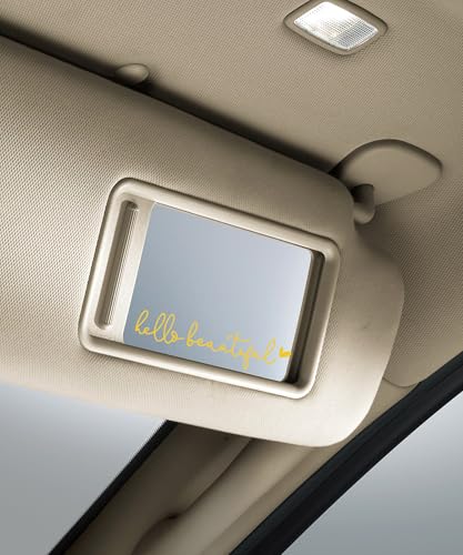 Image of RACOONA Rearview Mirror Decal,Hello Beautiful Decal,Car Accessories Stickers Rearview Mirror Sticker (Yellow)