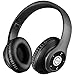 iJoy Matte Finish Premium Rechargeable Wireless Headphones Bluetooth Over Ear Headphones Foldable Headset with Mic (Stealth)