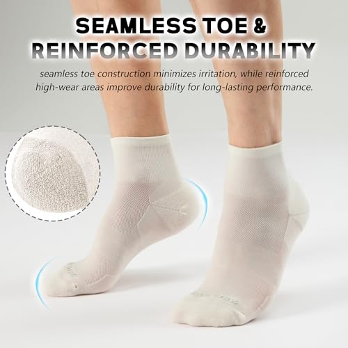 Image of ZEAL WOOD 3 Pairs Mens Womens Merino Wool Ankle Athletic Socks Low Cut Running Golf Tennis Hiking Socks Quarter