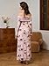 KUTUMAI Women Off Shoulder Bodycon Maxi Dress Long Sleeve Mesh Ruched Party Formal Wedding Guest Dresses Rose XS