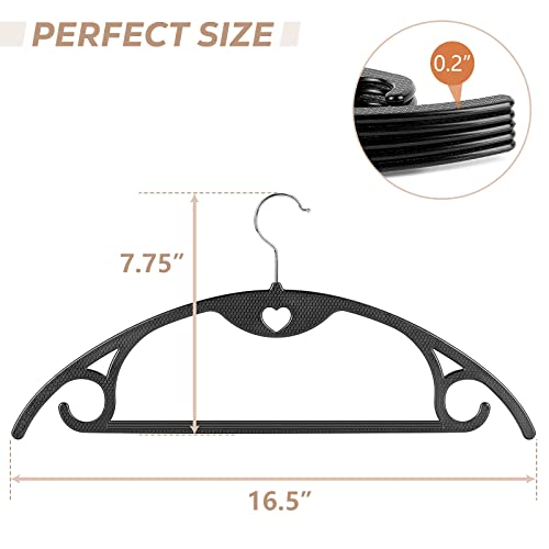 Taranch 123232 Plastic Hangers - Black Clothes Hangers No Shoulder Bumps & 360°Swivel Hook Thin Hangers Space Saving thumb #7