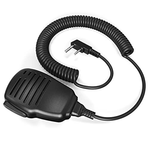 SAMCOM Walkie Talkie Speaker Mic 2 Pin FPCN30A Shoulder Label Police Mic K Head Handheld Lapel Microphone for Security Hotel School Hunting Church Clinic Warehouse Farms, 1 Pack Original Spe