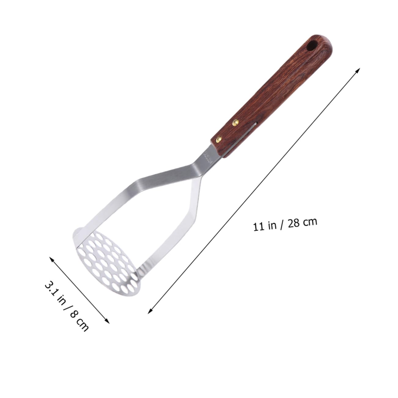 ULTECHNOVO Stainless Steel Potato Masher with Wood Handle Design for Comfortable Leverage for Mashing Potatoes Carrots and Vegetables Kitchen Gadget for Effortless Food Preparation