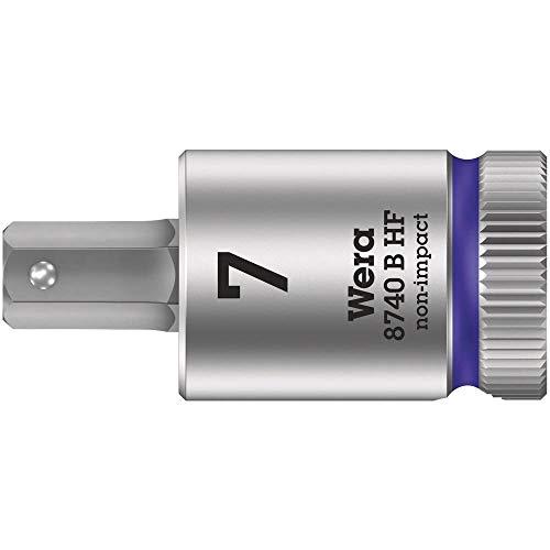 Wera 05003037001 8740 B HF Zyklop Bitnuss mit 3/8"-Antrieb mit Haltefunktion, 7,0 x 38,5 mm, 7, 0 x 38, 5 mm – Ansicht 1