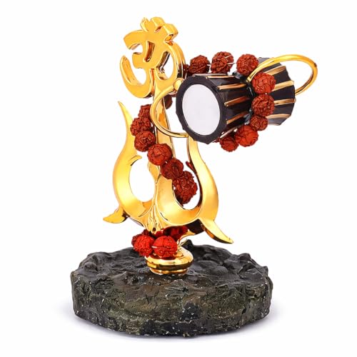Figura Decorativa Shiv Trishul con Damru y Rudraksha 4.3 pulg
