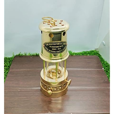 Brass Vintage Miner's Lamp for Decor Cover