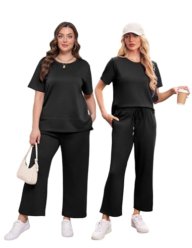 XIEERDUO Women's 2 Piece Lounge Set Fashion Travel Outfits Vacation Tracksuit Comfy Wide Leg Airport Loungewear S-3XL3