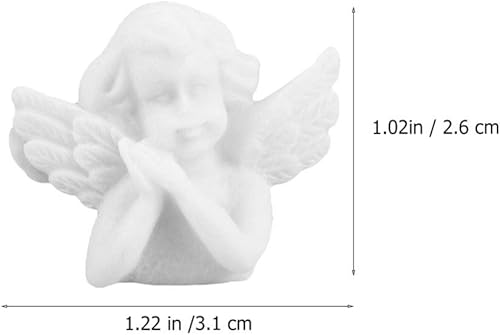 Miniatura 7 de EXCEART 30 piezas de figuras de ángel en miniatura para niños, estatua de ángel para niños, adornos de resina con parte trasera plana, adornos de