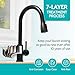 Kicimpro Matte Black Kitchen Faucet with Pull Down Sprayer, 304 Stainless Steel, 23-Inch Extended Hose Design, Three Water Functional Ways, Easy Installation