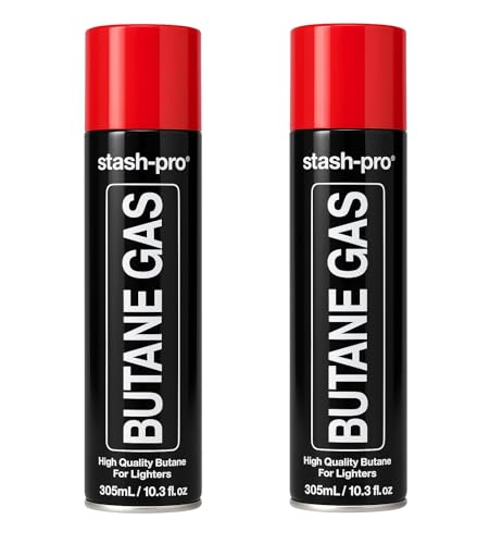 Image of Stash-Pro Butane Gas Refill 305ml - High Purity Universal Fuel for Kitchen Torch, Camping Stove & Multi-Purpose Use Pack of 2