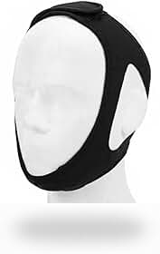 Faixa Anti-Ronco Ajustável em Neoprene Suporte Mandibular para Ronco Leve, Respiração Nasal, Bruxismo e Compressa Facial, Lavável e Unissex
