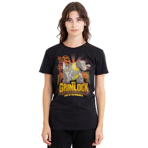 T-Shirt Transformers Femme Noir Generations Grimlock Haut Manga Geek Dinobots