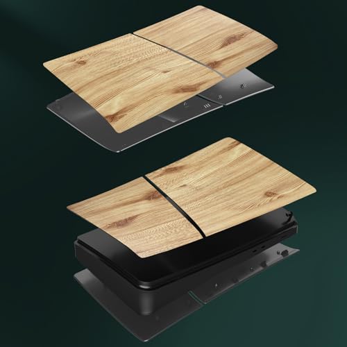 Image of Slim Digital Edition Cover Plates for New PS5 Slim Console, Shell Panels Compatible with New PlayStation 5 Slim Accessories Protective Replacement Faceplate (Wood Grain)