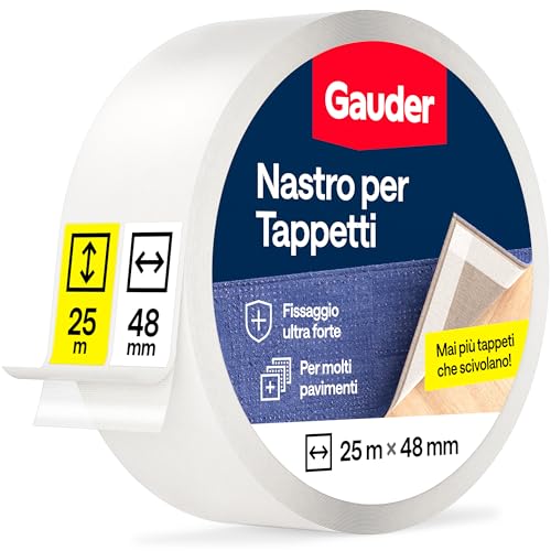 GAUDER Nastro Biadesivo per Tappeti Extra Forte - Antiscivolo Lunga