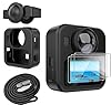 Lemxiee Coque pour GoPro MAX2 Case + [3 Pièces] Protecteur d'écran Verre Trempé pour GoPro Max 2 Accessoire