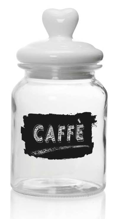 Set 3 Barattoli In Vetro Con Coperchio In Legno Per Sale, Zucchero E Caffè - Contenitori Trasparenti Con Frasi Simpatiche, Idea Regalo Per Cucina - 2