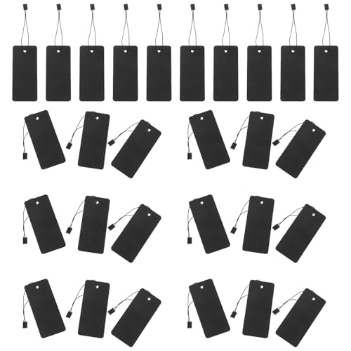 TOPBATHY 200 Satz Teiliges Kleidungspapier etiketten mit Faden Leere Reißfeste Preisschilder zum Beschriften Vielseitig für Kleidung Schuhe Schmuck Geschenke Hochzeit und Geschäftsnutzung