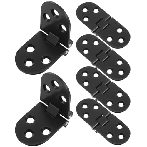 Veemoon 6pcs Heavy Duty Zinc Alloy Flip Hinges for Folding Tables, Hidden Concealed Door Hinges for Cabinets and Cupboards, Black Folding Table Hardware for Industrial and Home Use