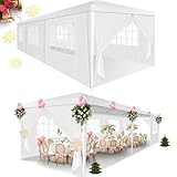 HOTEEL 10x30 Party Tent Outdoor Canopy Tent with Removable Sidewalls, White Tents for Parties Waterproof for Backyard Outdoor Event Wedding Carpa Gazebo Patio BBQ